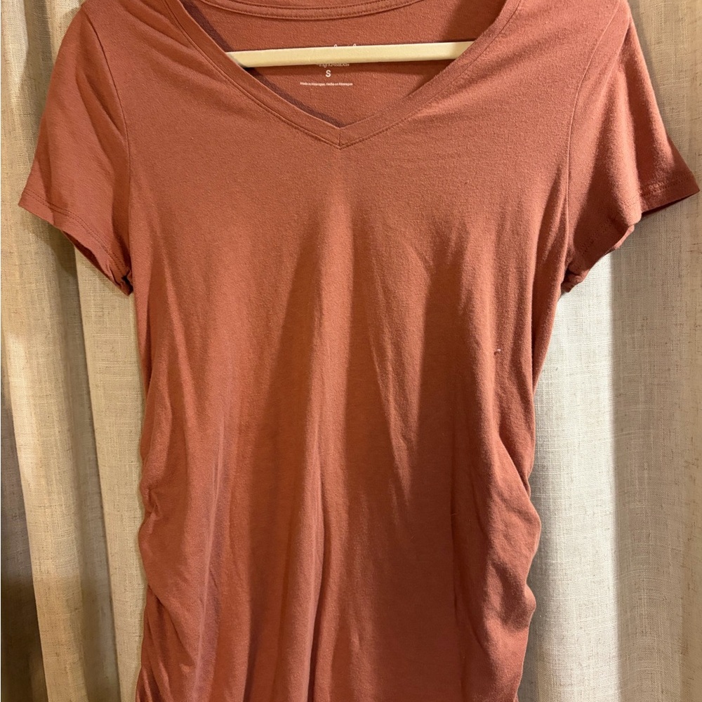 Women's V-Neck Rust Top